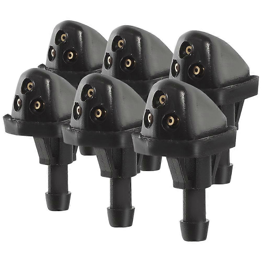 Durable Car Windshield Washer Nozzles with Function for Clear View Black ABS Copper 3 Holes