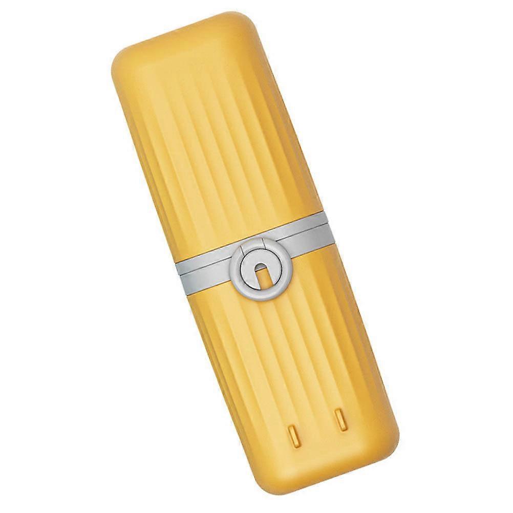 Travel Toothbrush Holder with PP and Magnet for Home Yellow Lightweight Portable One Box Stores