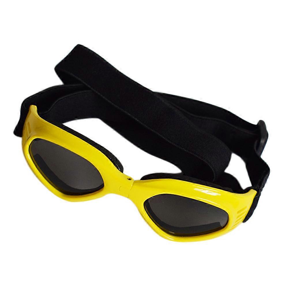 Sunglasses For Small Dogs Triangle Shape Yellow With UV Protection For Daily Wear 1Pack