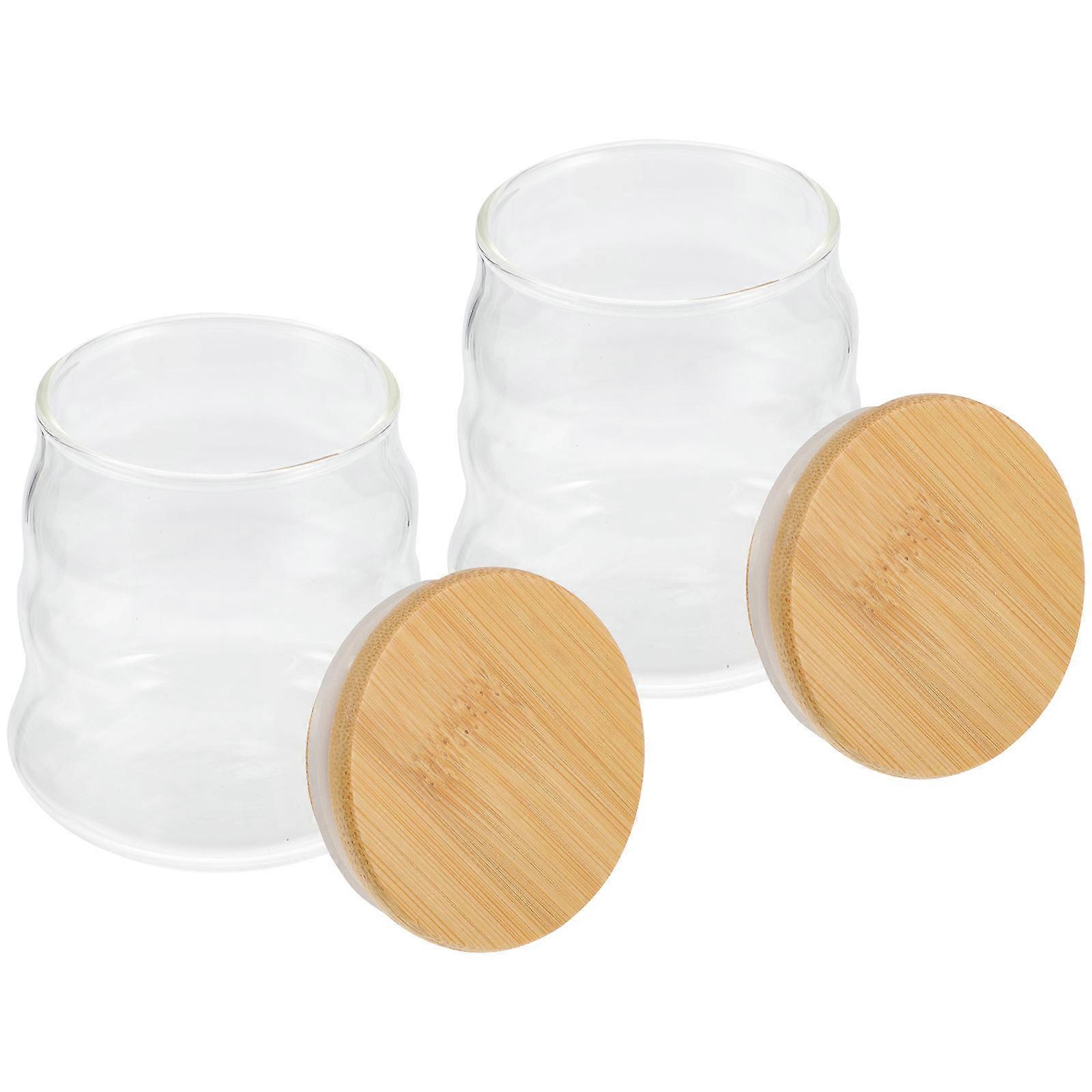 Airtight Glass Canisters 2Pcs Small Storage Containers For Kitchen Use 8X7.5X7.5CM Insect-proof