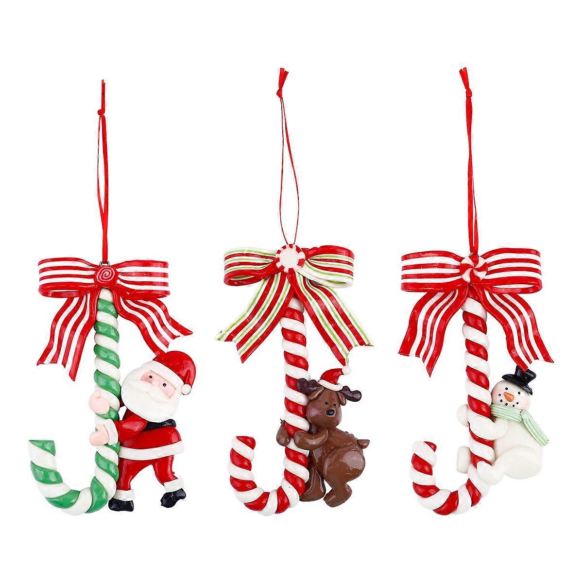 Christmas Tree Ornaments 1 Set Of 3 Pcs Realistic Modeling Candy Cane Decoration For Holiday Festivities