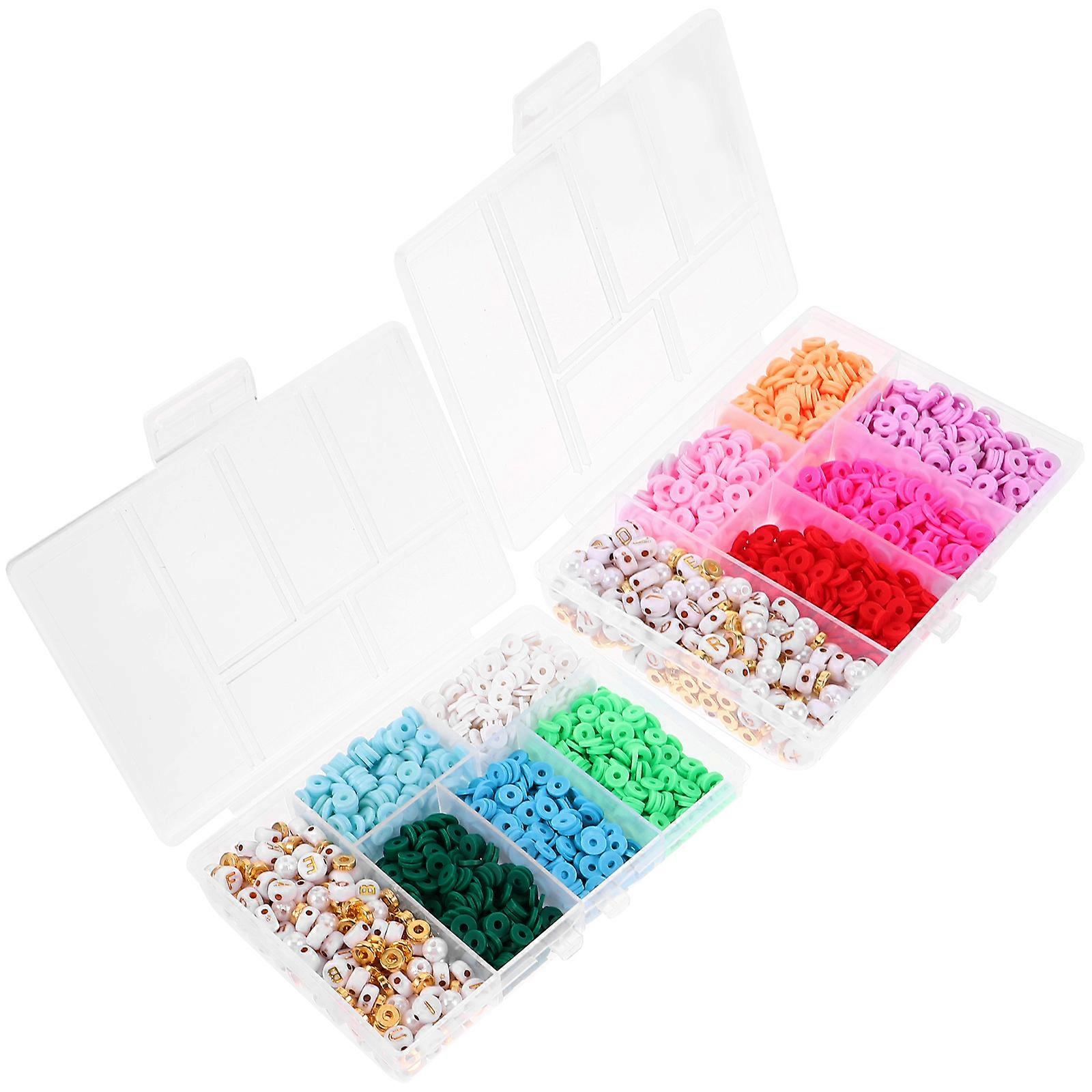 Polymer Clay Beaded Bracelets Clay Beads Crafting Piece Charm 0.60X0.60X0.10CM Round Christmas Decoration Polymer Clay 2 Boxes