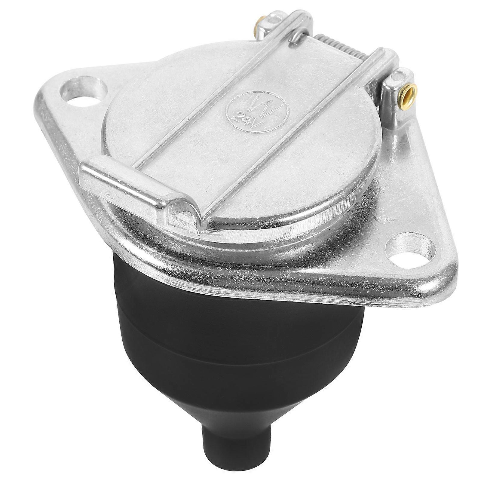 Flat 7 Pin Wiring Harness Connector For RV Trailer Use Reliable Power Supply Needs Splashproof Black 1Pack