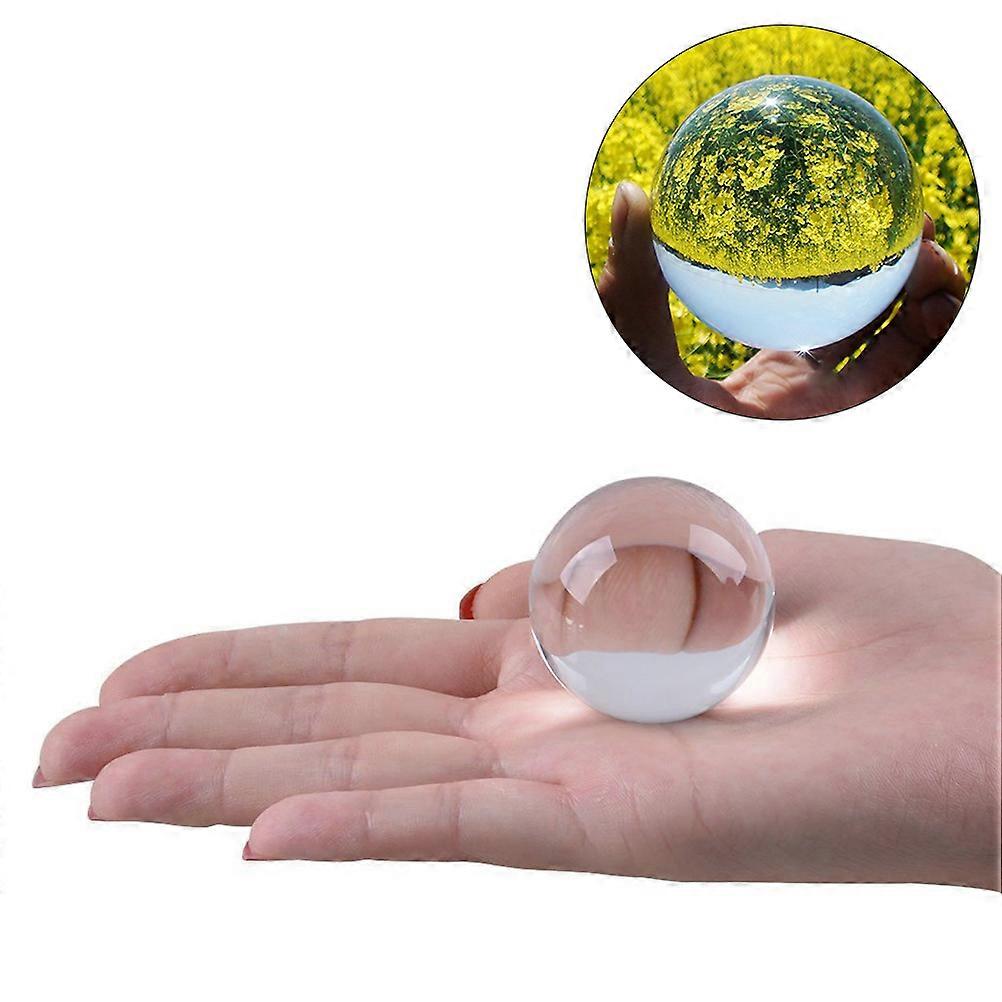 Crystal Ball for Display and Photography 4cm Artificial Crystal Glass Sphere White Color No Bubbles or Scratches