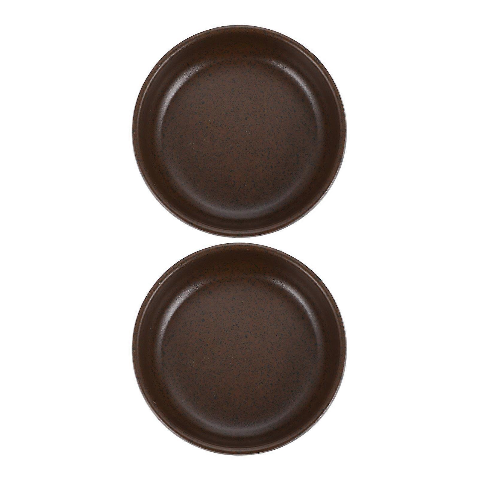 Brown Sauce Plates for Kitchen Use with Smooth Edges and Workmanship 2 Pieces