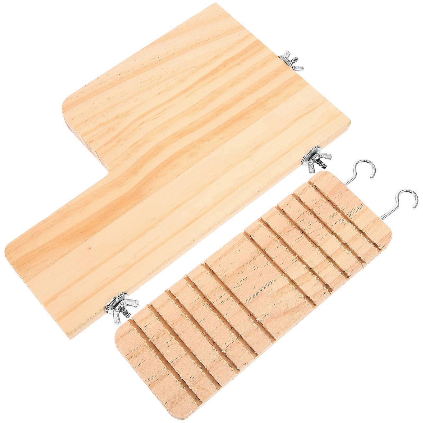 Wooden Hamster Platform for Small Pets Beige Color Encourages Exercise and Reduces Stress 7.5 Inches