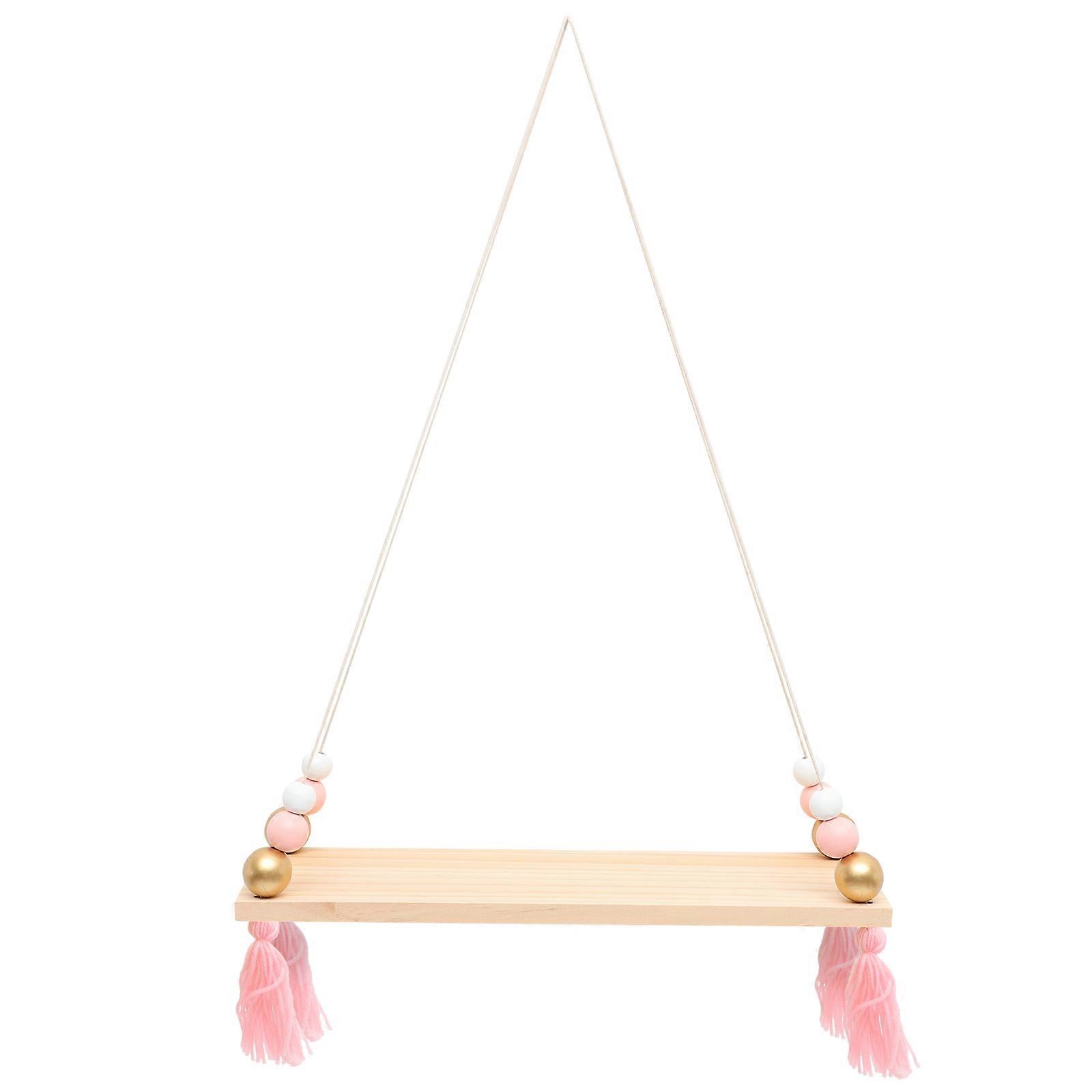 Hanging Plant Shelves For Windows Home Hanging Rack Creative Cotton Rope Display Rack 66.50X38.00X14.50CM Simple Structure 1Set