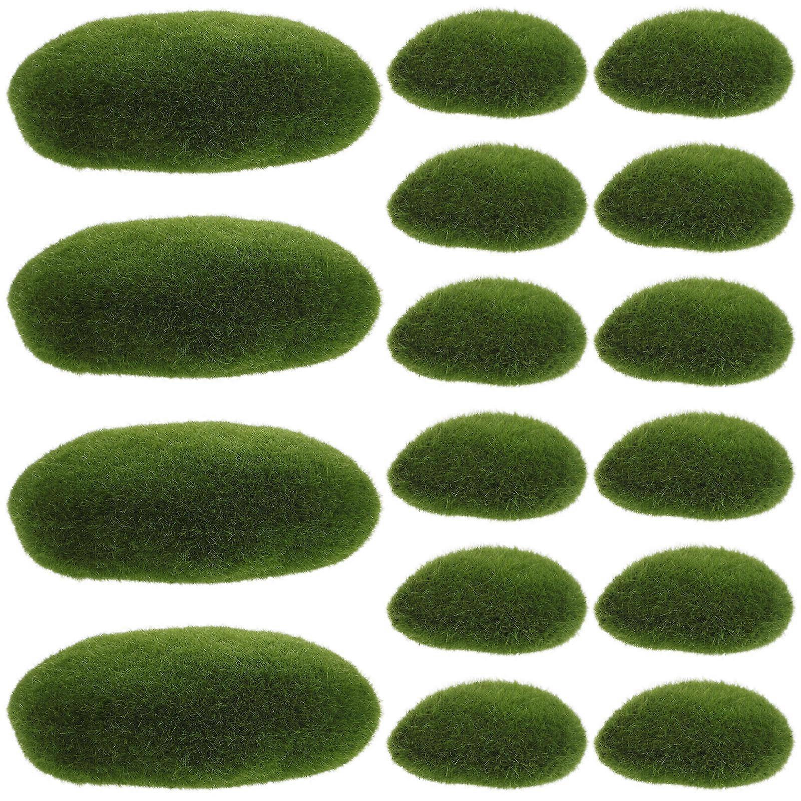 It seems like you're referring to a product listing or description for **artificial moss rocks** or **faux moss decorations**, possibly for indoor