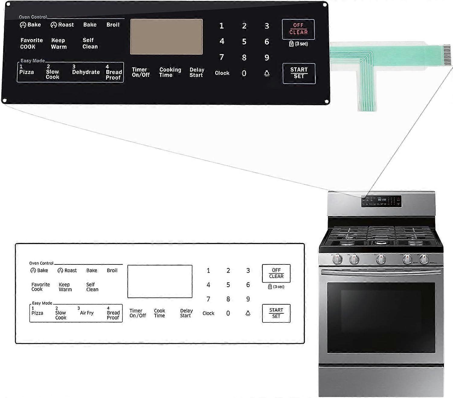 DG34-00027B Membrane Switch Touchpad Replacement Compatible with Samsung Range