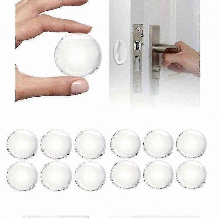 Transparent Wall Door Stops, 12 Pack, Durable and Easy to Install