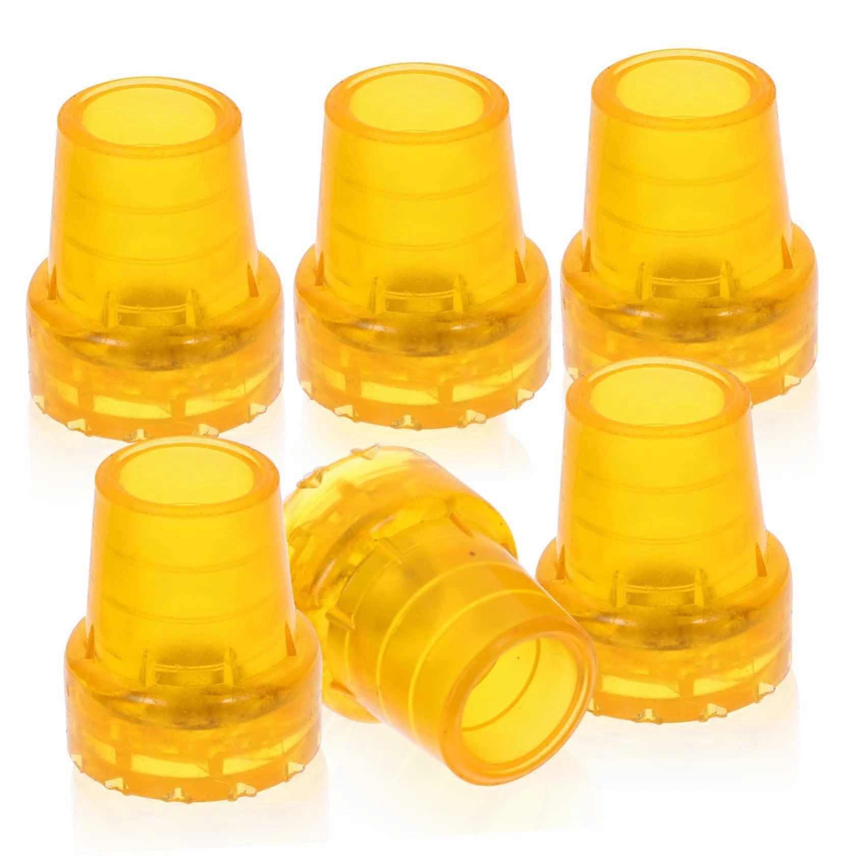6 Pieces Crutch Pads Non-Slip Crutch Tips Durable Wear-Resistant Accessories for Walking Sticks Orange Color Variant