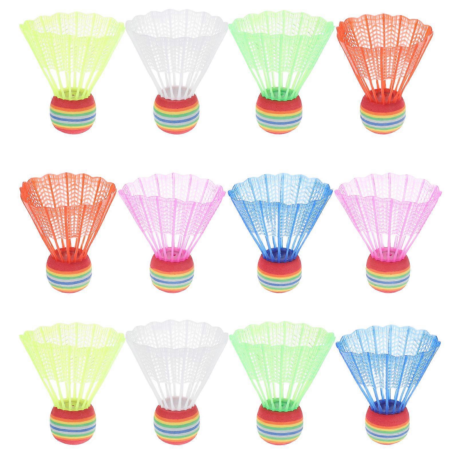12pcs Indoor And Outdoor Kids Badminton Shuttlecocks For Training And Exercising Multi-Use Colored Sports Shuttlecocks Training Badminton