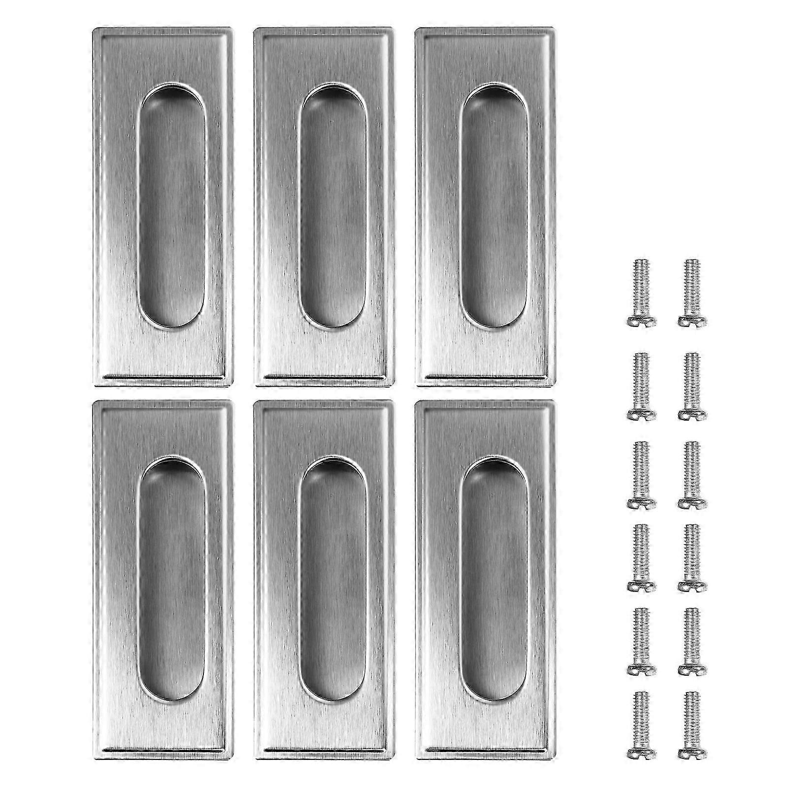 6pcs Useful Home Door Handle Invisible Wardrobe Pull Handle Embedded Handle
