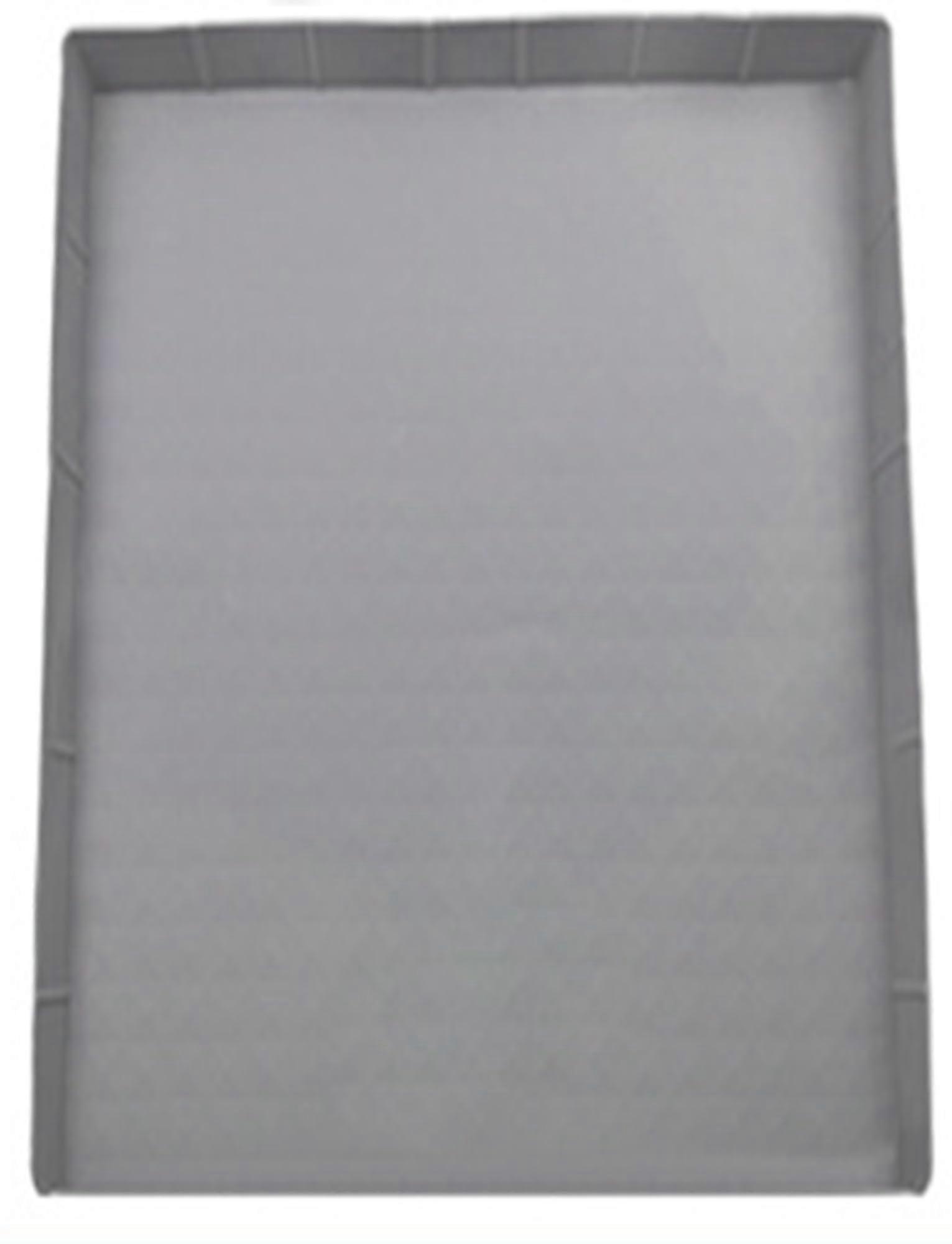 Silicone Fridge Mat Waterproof Under Refrigerator Pad 60x60CM Gray with Raised Edge for Floor Protection