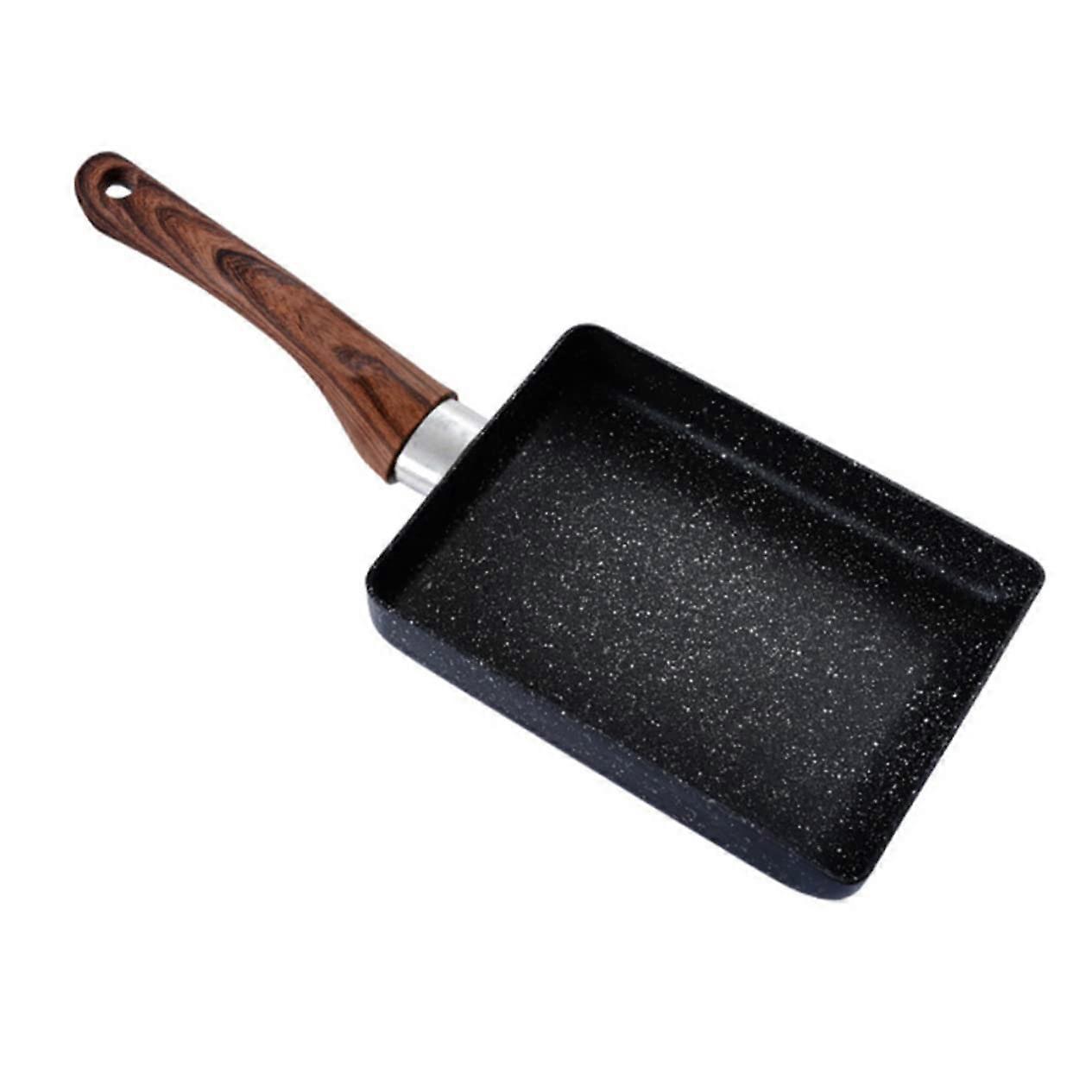 Square Tamagoyaki Pan Non Stick Skillet with Wooden Handle Medium for Home Kitchen