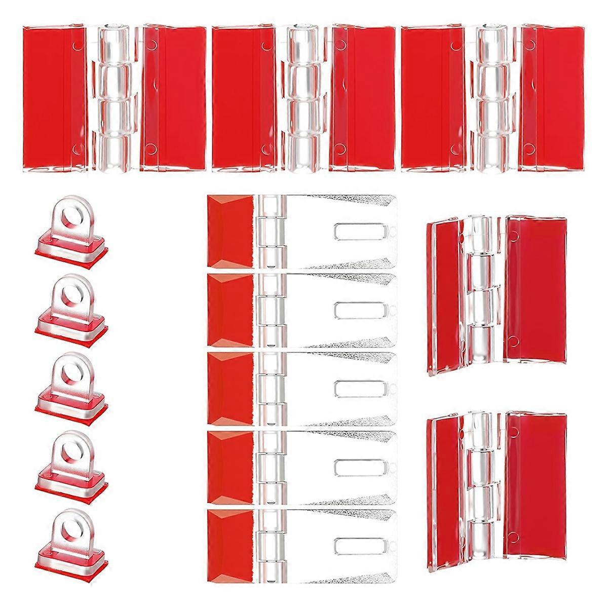 15Pcs Acrylic Hinges Kit Self Adhesive No Punch Plastic DIY