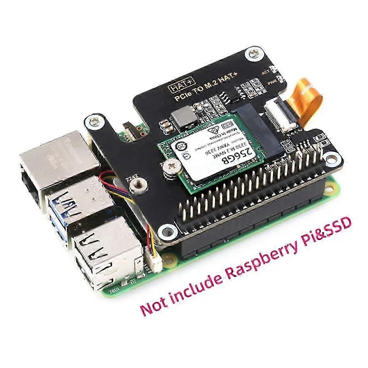 M.2 NVME High-Speed Expansion Board with PCIe Expansion and Active Cooler Support for 5 Slots and 16P GPIO Header Cable