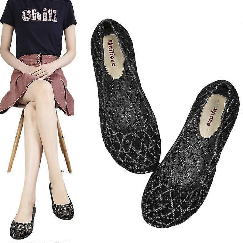 2024 Summer Womens Casual Jelly Shoes Breathable Mesh Open Toe Comfortable