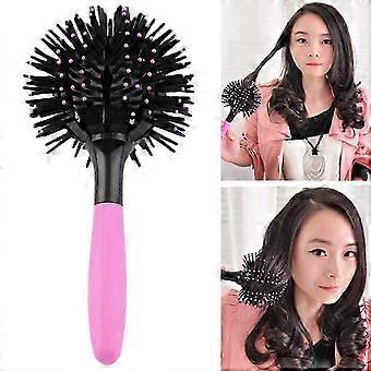 3D Bomb Curling Hair Brush: 360° Styling Brush for Wet & Dry Hair, Blow Drying & Detangling, Salon Round Brush for Hair Curlers