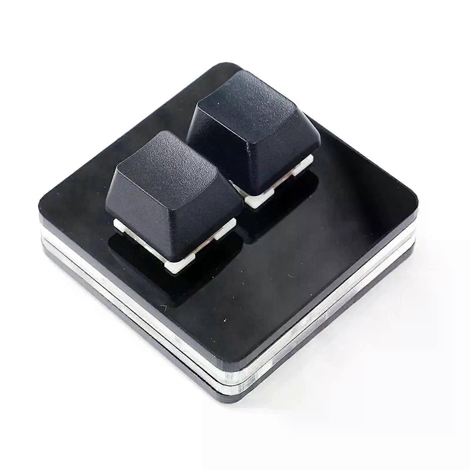 Black 2 Keys Mini Keypad Red/Silver Switch OSU Programmable Gaming Mechanical Keyboard USB Custom Keyboard Keycaps For PC