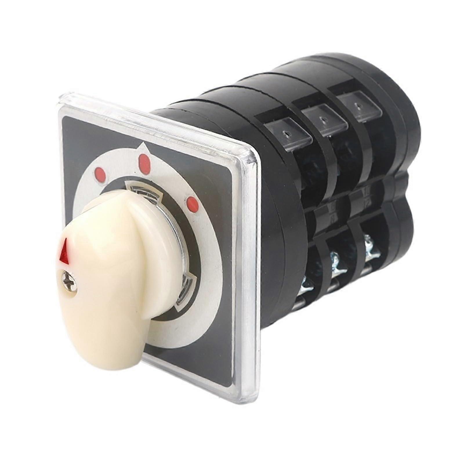 LW5D16 Rotary Selector Switch, 3 Position 3 Pole, 12Screw Terminals, Durable Cam Changeover, With Screws, D0723.3L