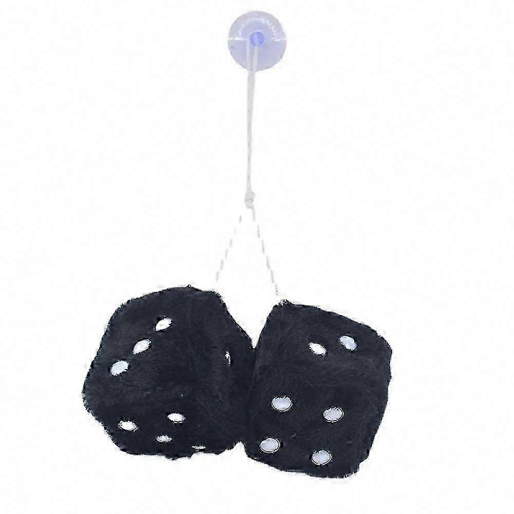 Colorful Plush Dice Car Charm Hanging Pendant for Rearview Mirror Decoration in Various Vehicles