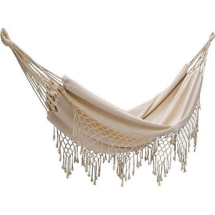 Fringed hammock - double hammock - ecru hammock - hammock