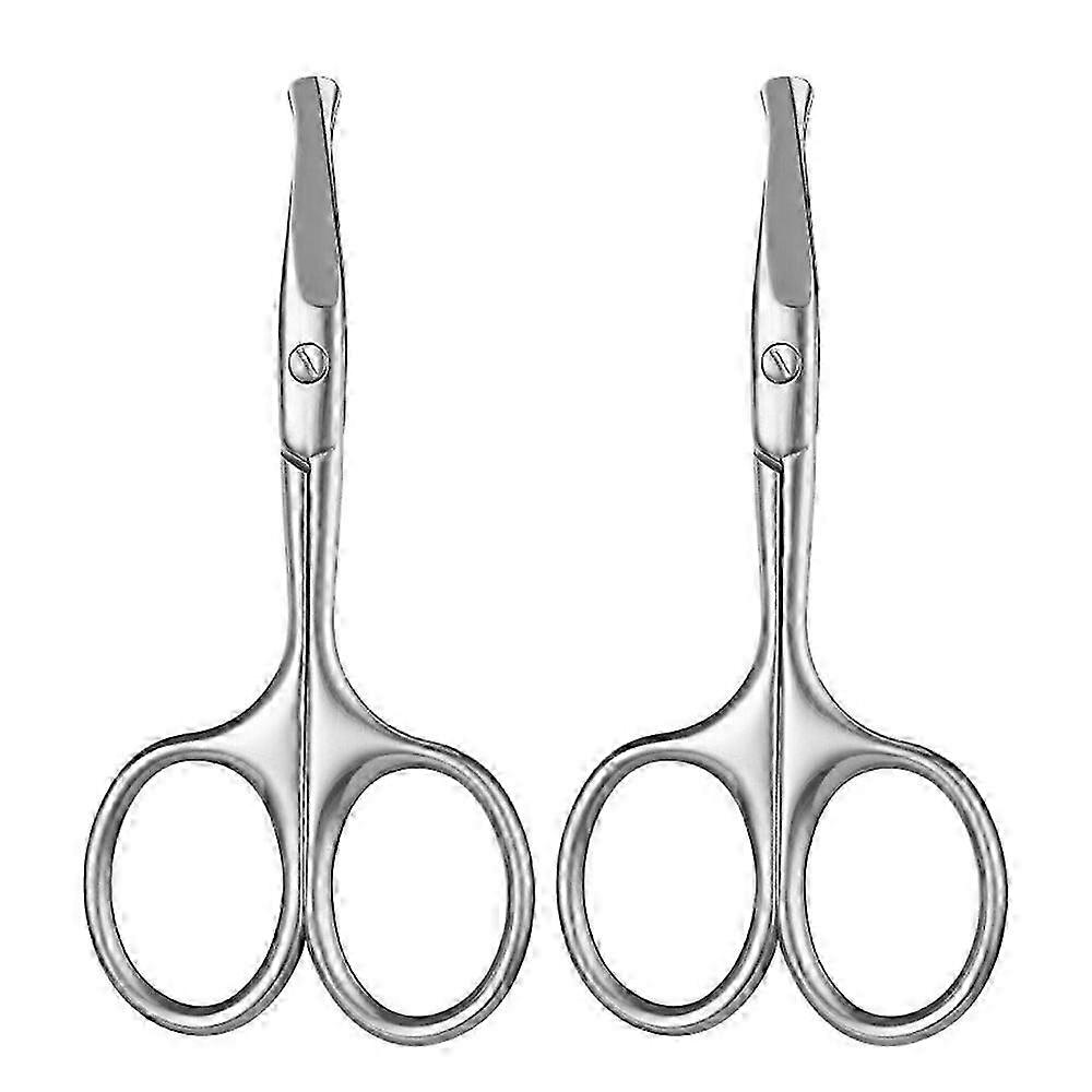 安全ヘアハサミ - - 眉毛、鼻、口ひげ、あごひげのプロのグルーミング (はさみ 2 本) - style3321