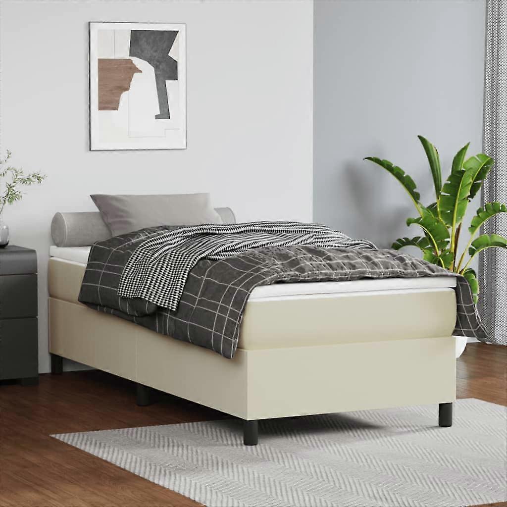 Boxspringbettgestell Creme 80x200 cm Kunstleder