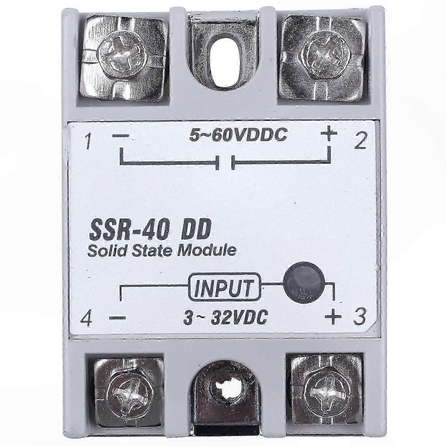 DC-DC Single Phase SSR Relay 40A 3-32V Input 5-60V Output White Silver