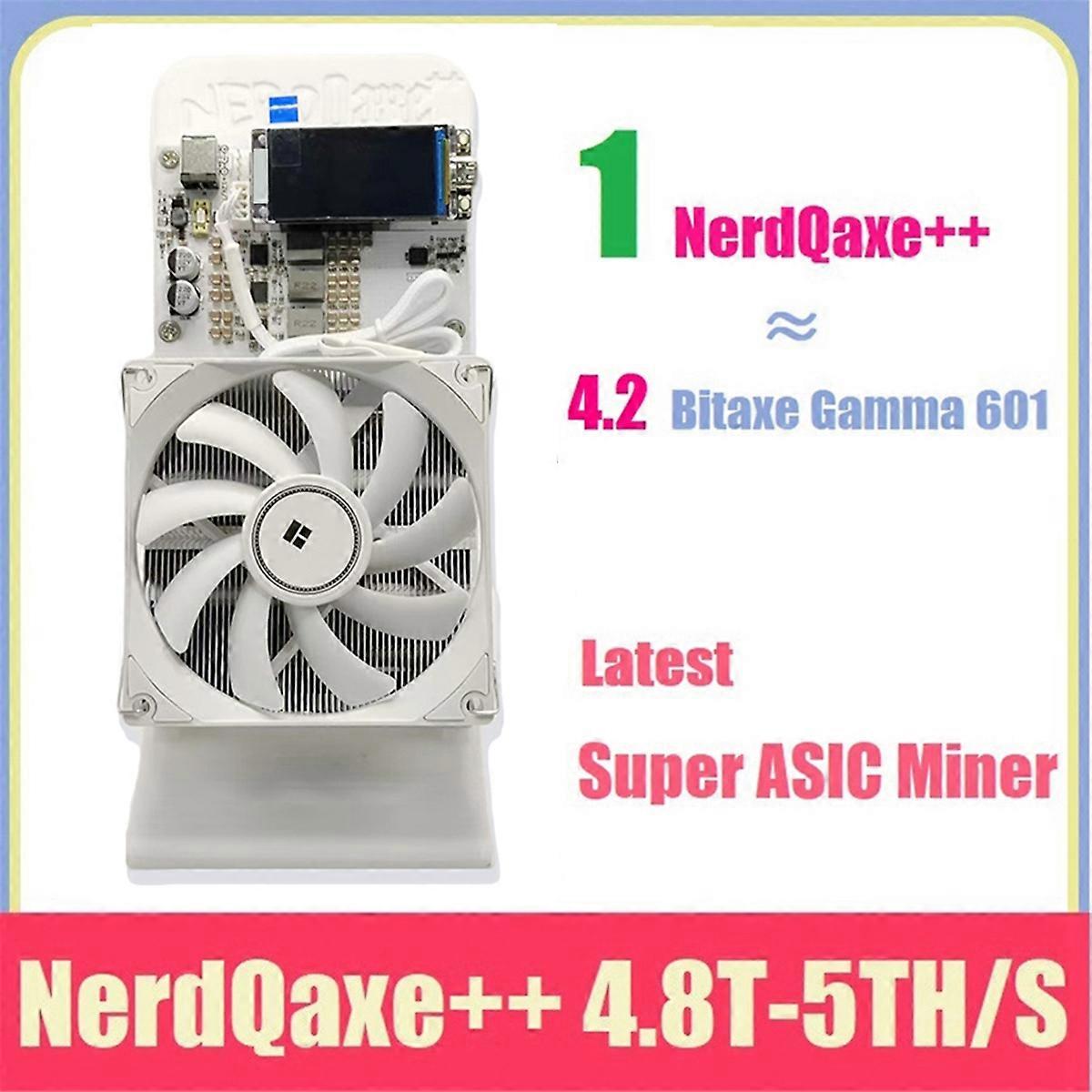 NerdQaxe++ BTC Solo Miner 4.8TH/S 75W 4XBM1370 ASIC Chip Open Source  Bitcoin Crypto