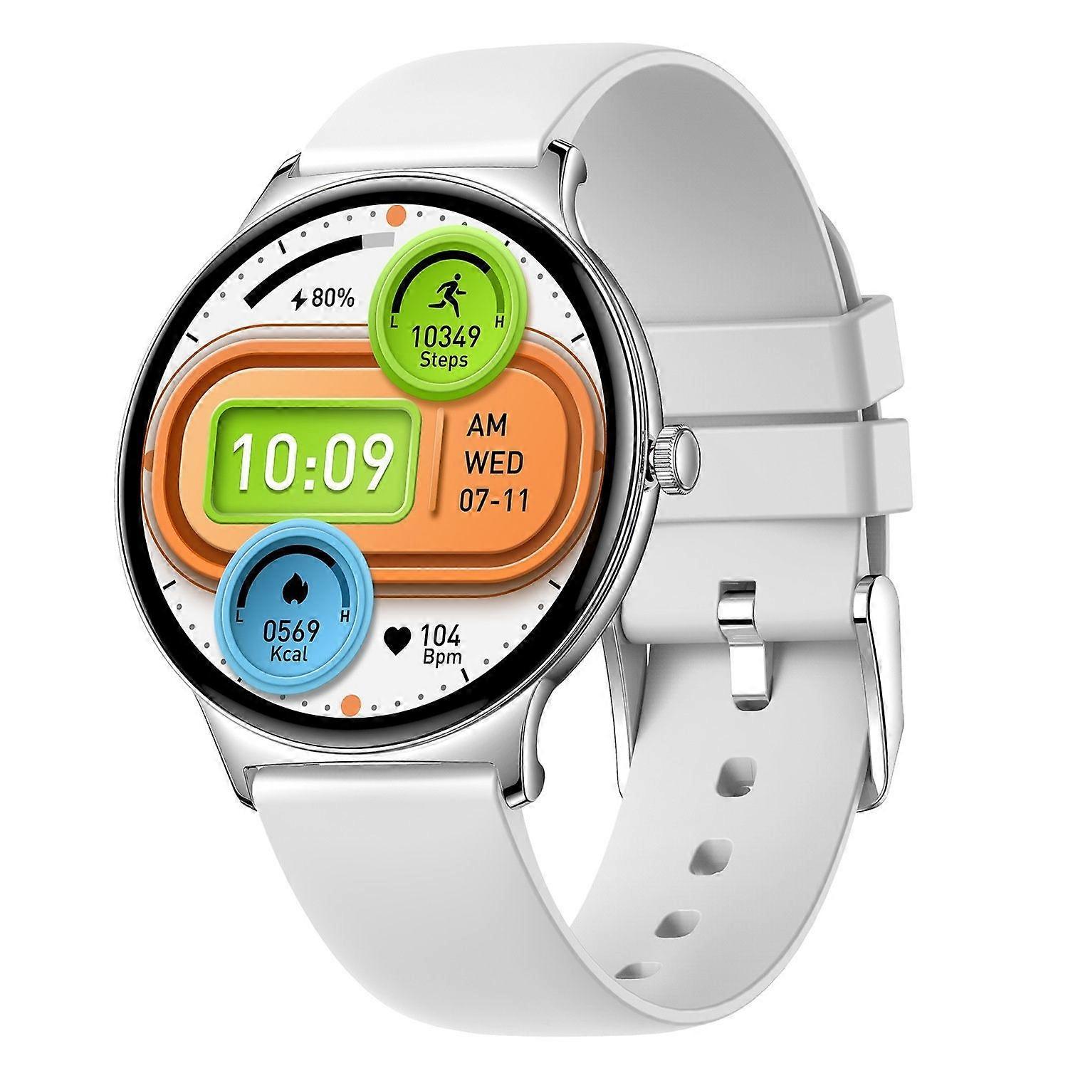 Smartwatch V89 1.43 Inch AMOLED Womens Health Bluetooth Calling Elegant UI(Silver)