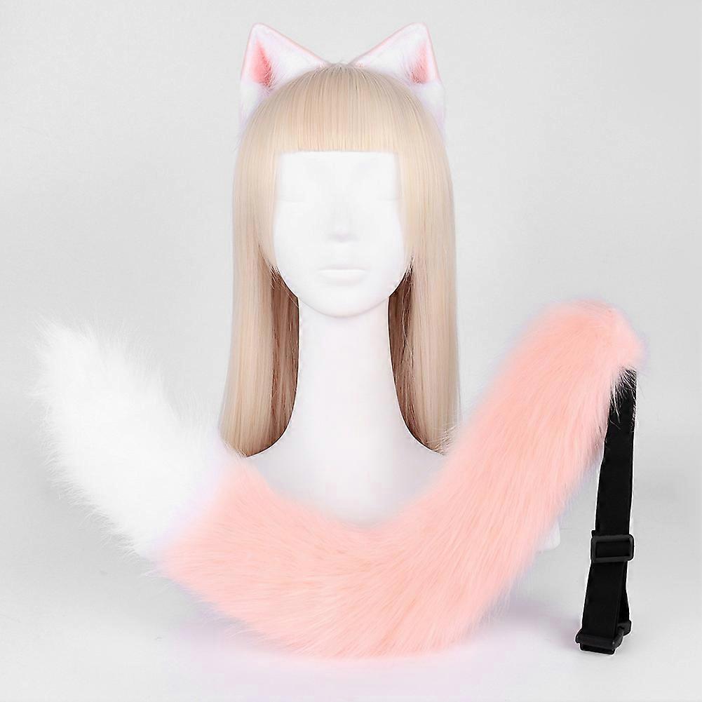 Plush simulation cat ears and cat tail cosplay Rem cat suit handmade animal ears headband tail comic exhibition accessories