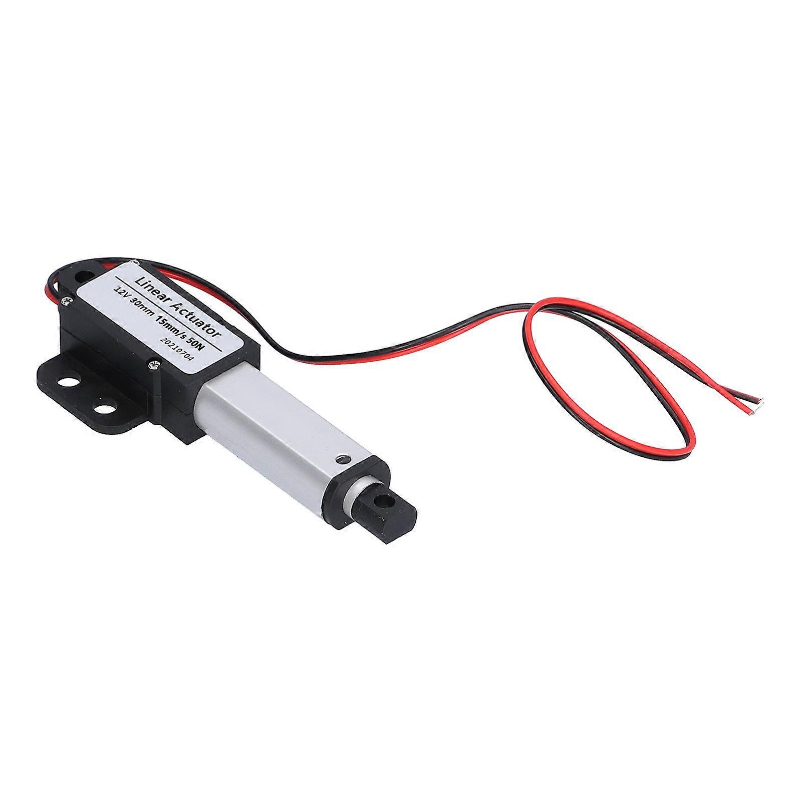 DC 12V Linear Actuator 30mm Stroke Low Noise Short Circuit Protection T Type Mini Electric Linear Motion Actuator 15mm/s - 50N
