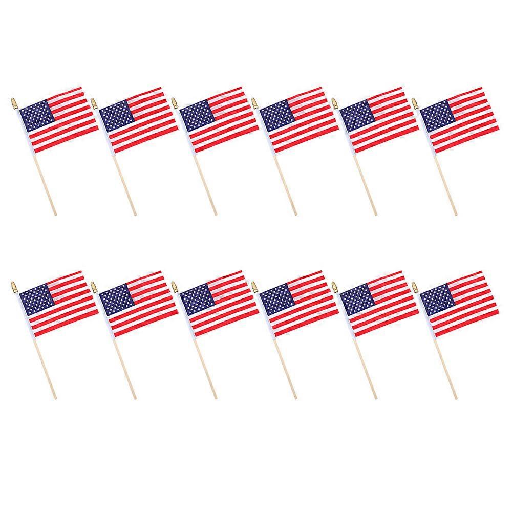 Hand Waving Flags Small American Flags for Decoration 12Pcs Set