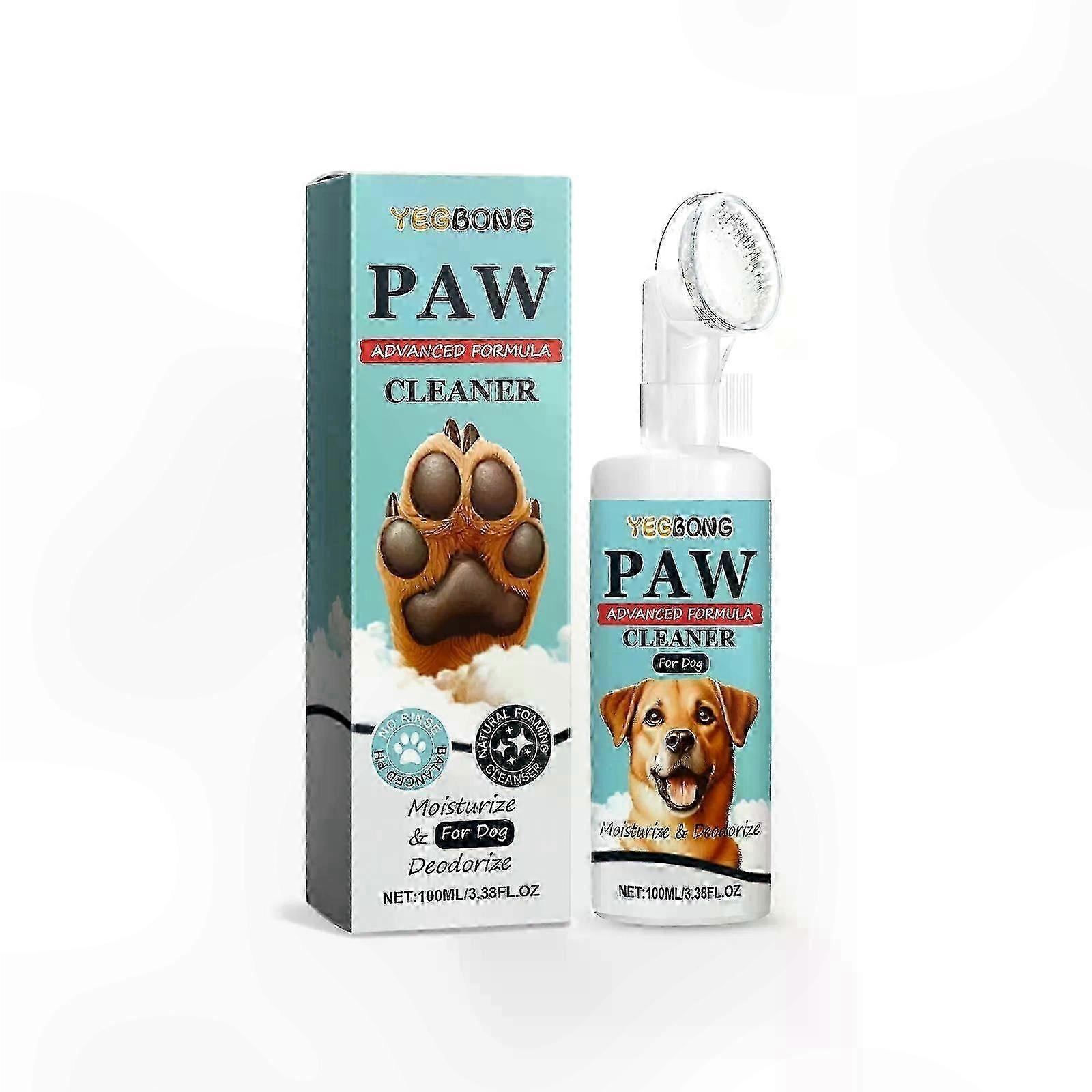 Deodorizing and Moisturizing No-Rinse Foam for Small, Medium, and Large Dogs - Gentle Paw Cleaning Solution with Conditioning Benefits