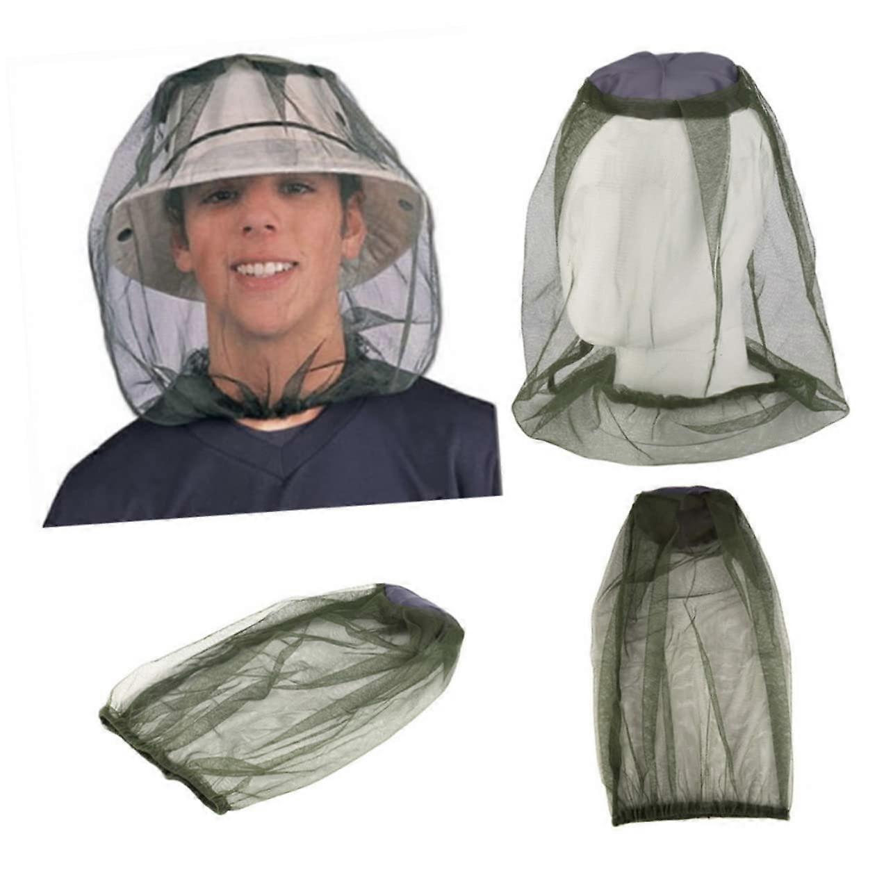 Mosquito Head Net For Garden And Travel Fine Mesh Insect Net Elastic Neck One Size Random Color