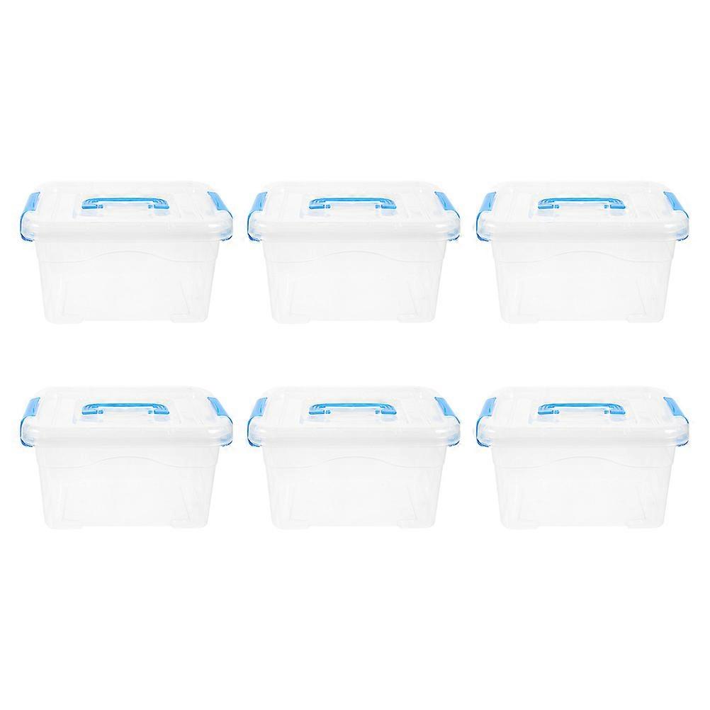 Transportable Clear Storage Box Set Of 6Pcs Suitable For Friends And Family Multi Use In Home Office And Travel 20X15X11CM