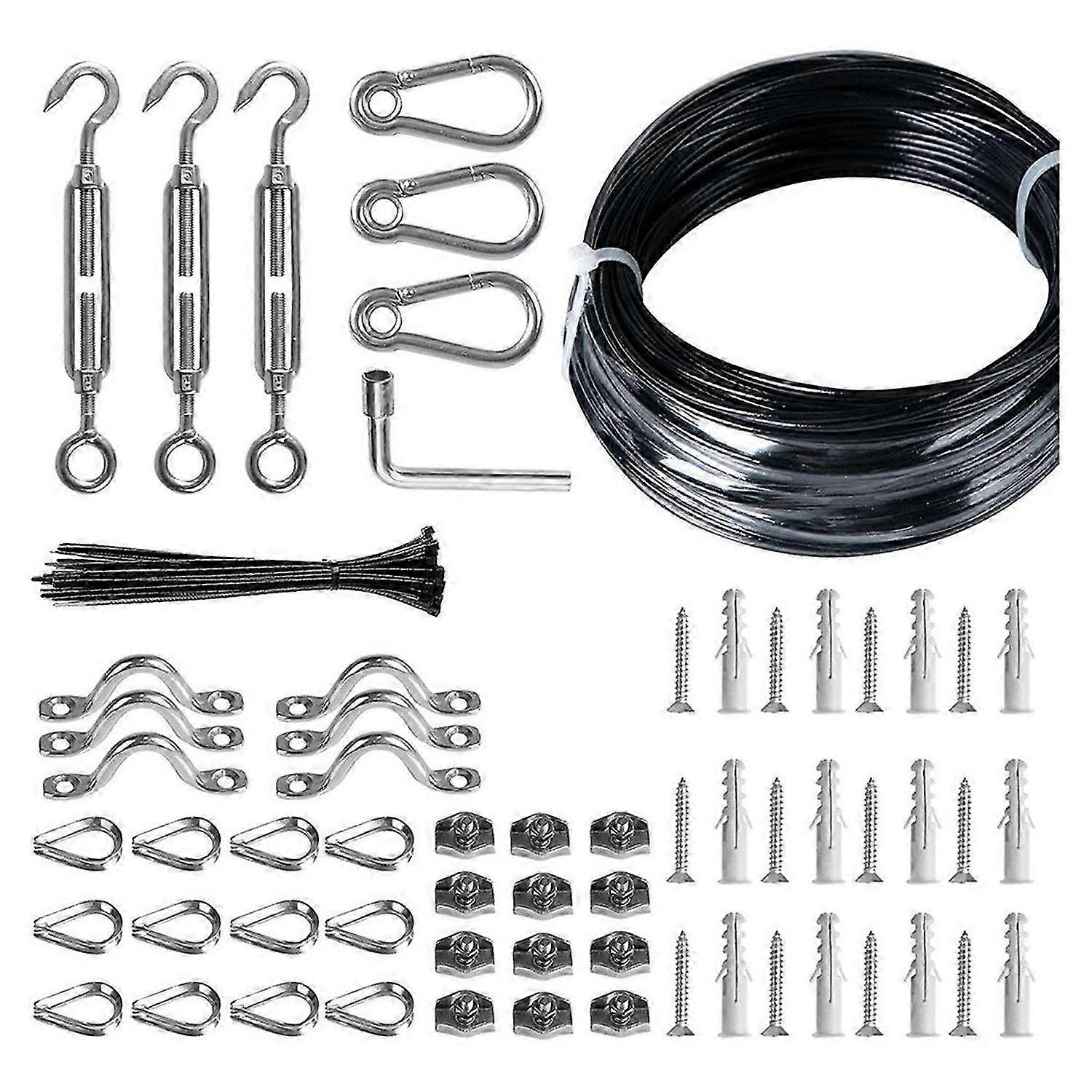 Outdoor String Light Hanging Kit, 200 Ft. Hanging Rope Cable