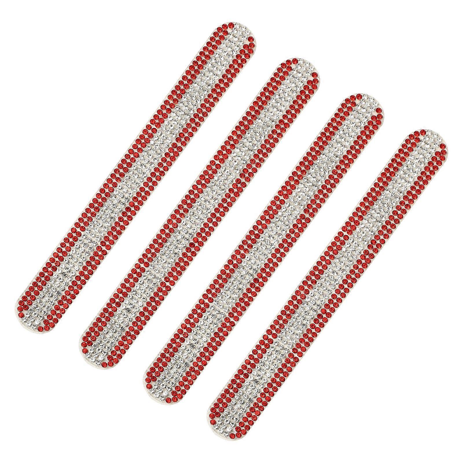 Car Door Handle Stickers Rectangle Reflective Effect Multi Color Position Protrusion 4Pcs