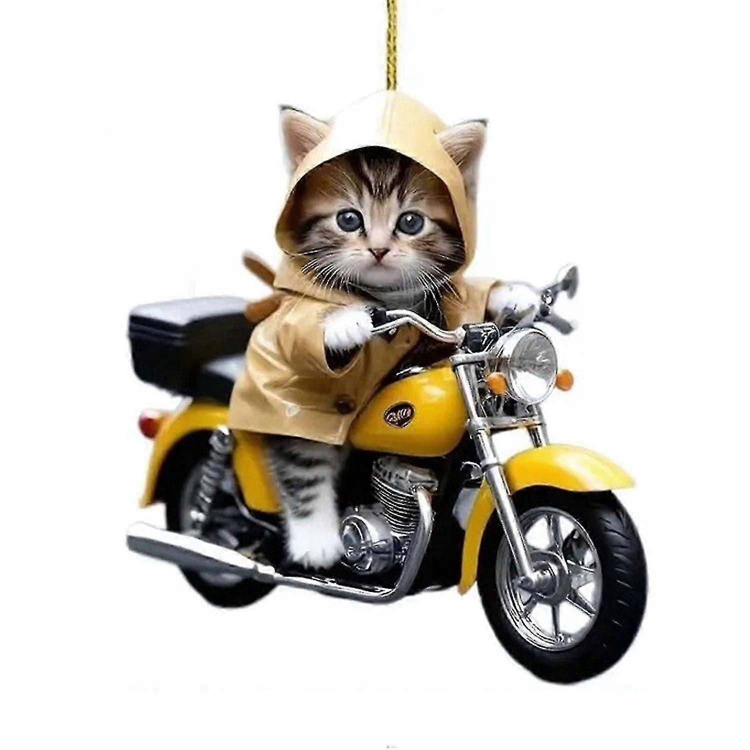 Super Cute Car Mirror Hanging Ornament with Lanyard Easy to Hang Xmas Tree Cat Shaped Pendant Car