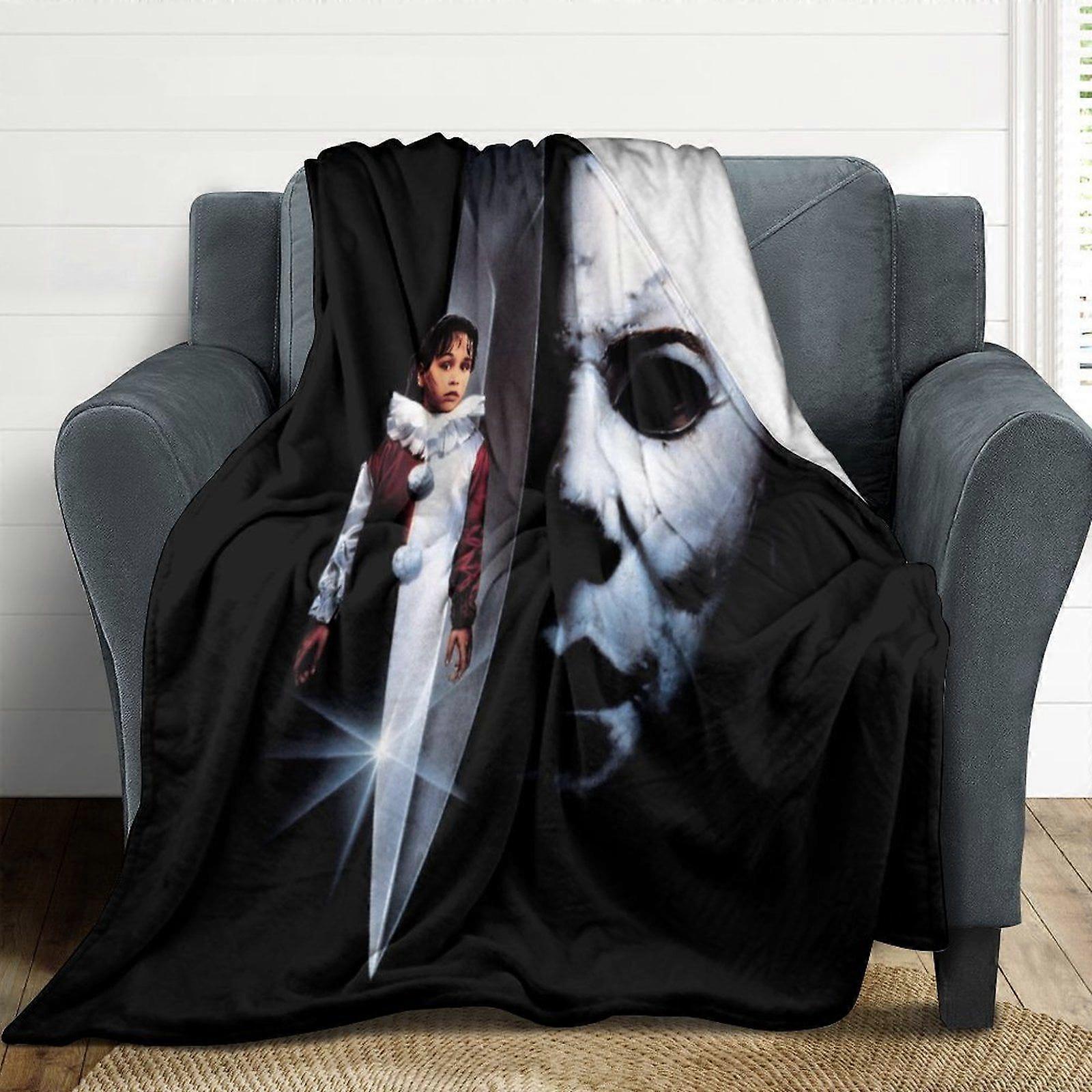 مايكل مايرز هالوين الفانيلا بطانيات لينة أفخم رمي بطانية غامضة مريحة فاخرة مكيف الهواء بطانية لغرفة النوم أريكة-w97