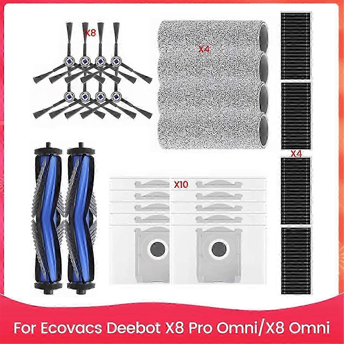 Replacement Kit Accessories for Ecovacs Deebot X8 Pro Omni/X8 Omni Vacuum Cleaner Parts-ss
