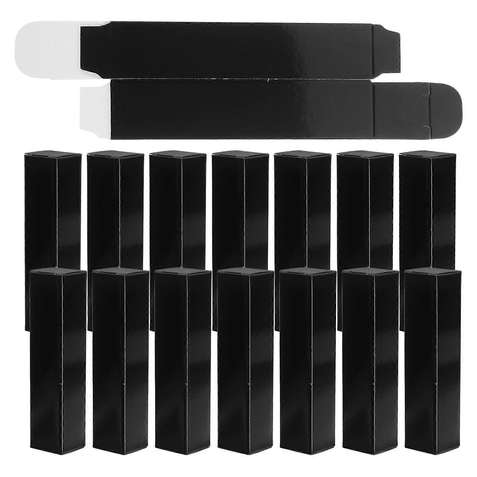 Paper Lip Gloss Packaging Box for Wrapping 45Pcs Black Lipstick Boxes