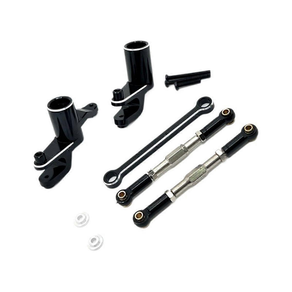 RC Car Upgrade Steering Assembly Pull Rod Kit for 1/12 Black