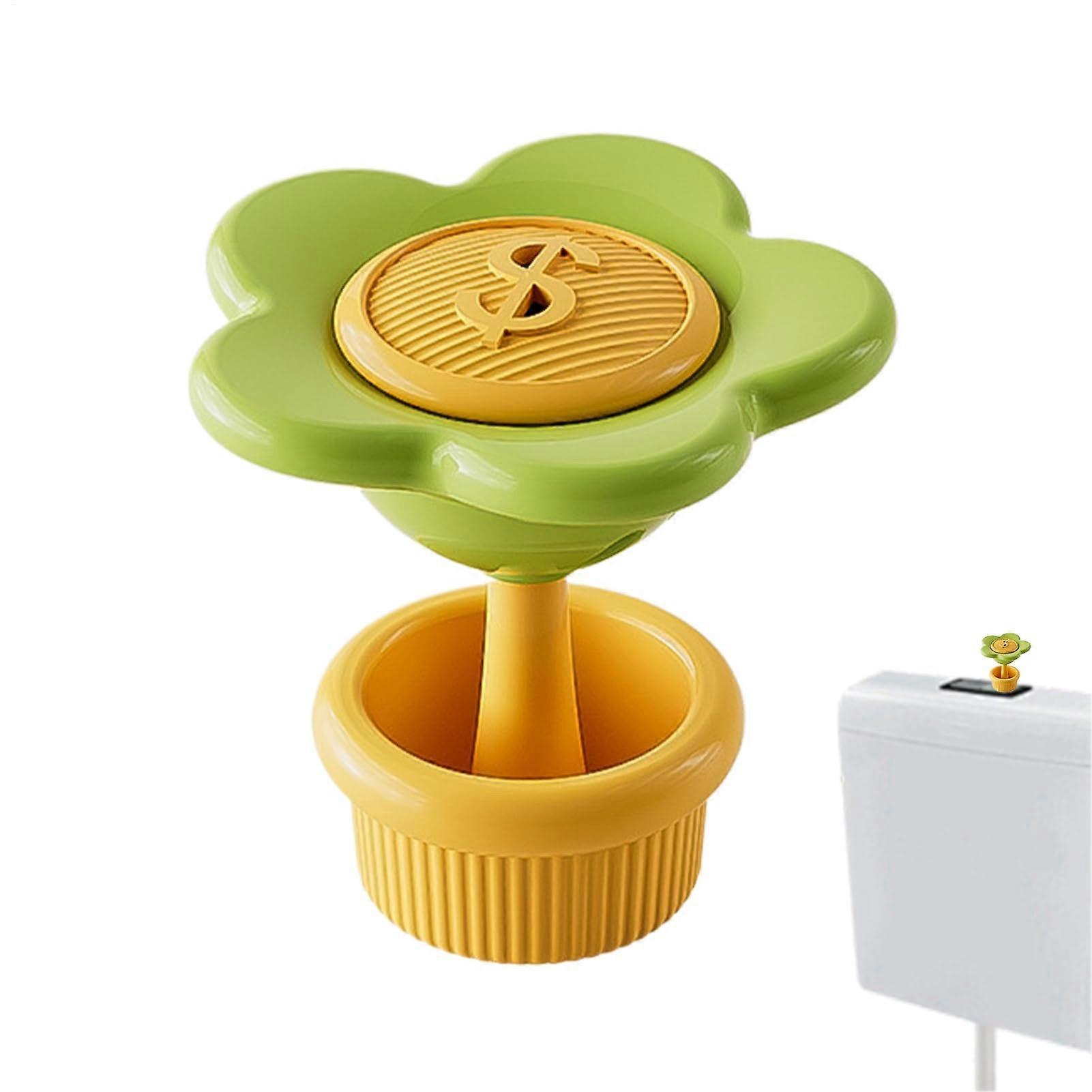 Toilet Press Button, Flower Design Green Push Tool For Toilet Flush, Water Tank Flush Tool For Hospital Public Restroom