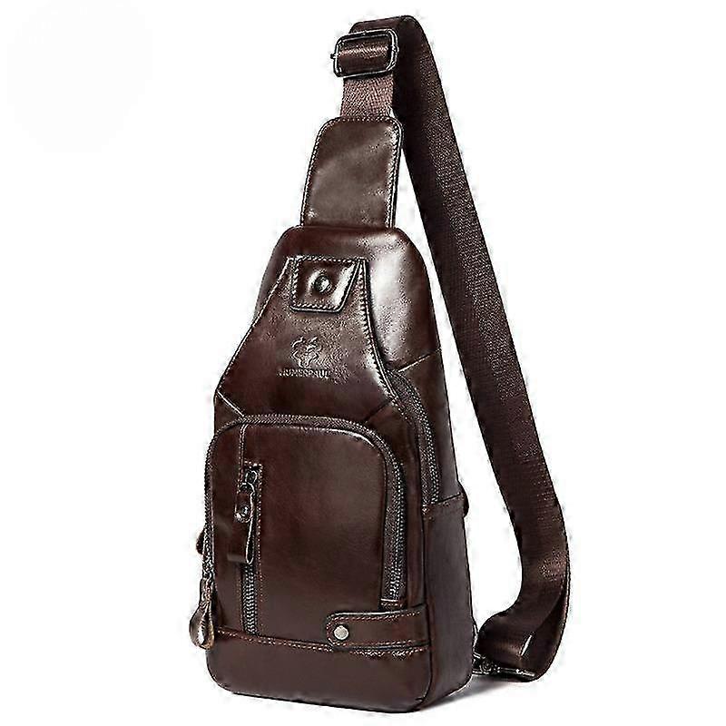 Męska torba piersiowa z miękkiej skóry bydlęcej First Layer, skórzana, płaska, z linijką, torba na ramię, duża pojemność, 2025