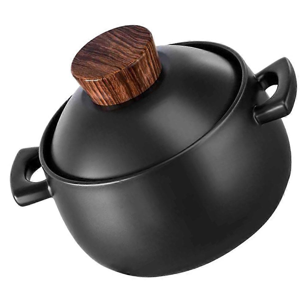 Casserole Cooking Pot For Daily Use Heat Resistant Ceramic Stewing Pot With Handle 1Set