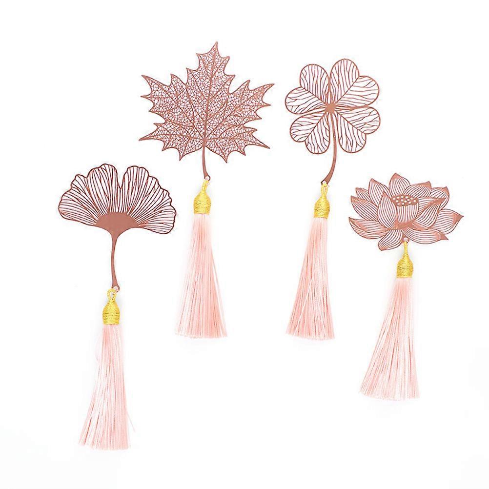 Hollow Metal Bookmarks Ginkgo Leaf Shaped Simple Design For Home School Office Use 2Pcs