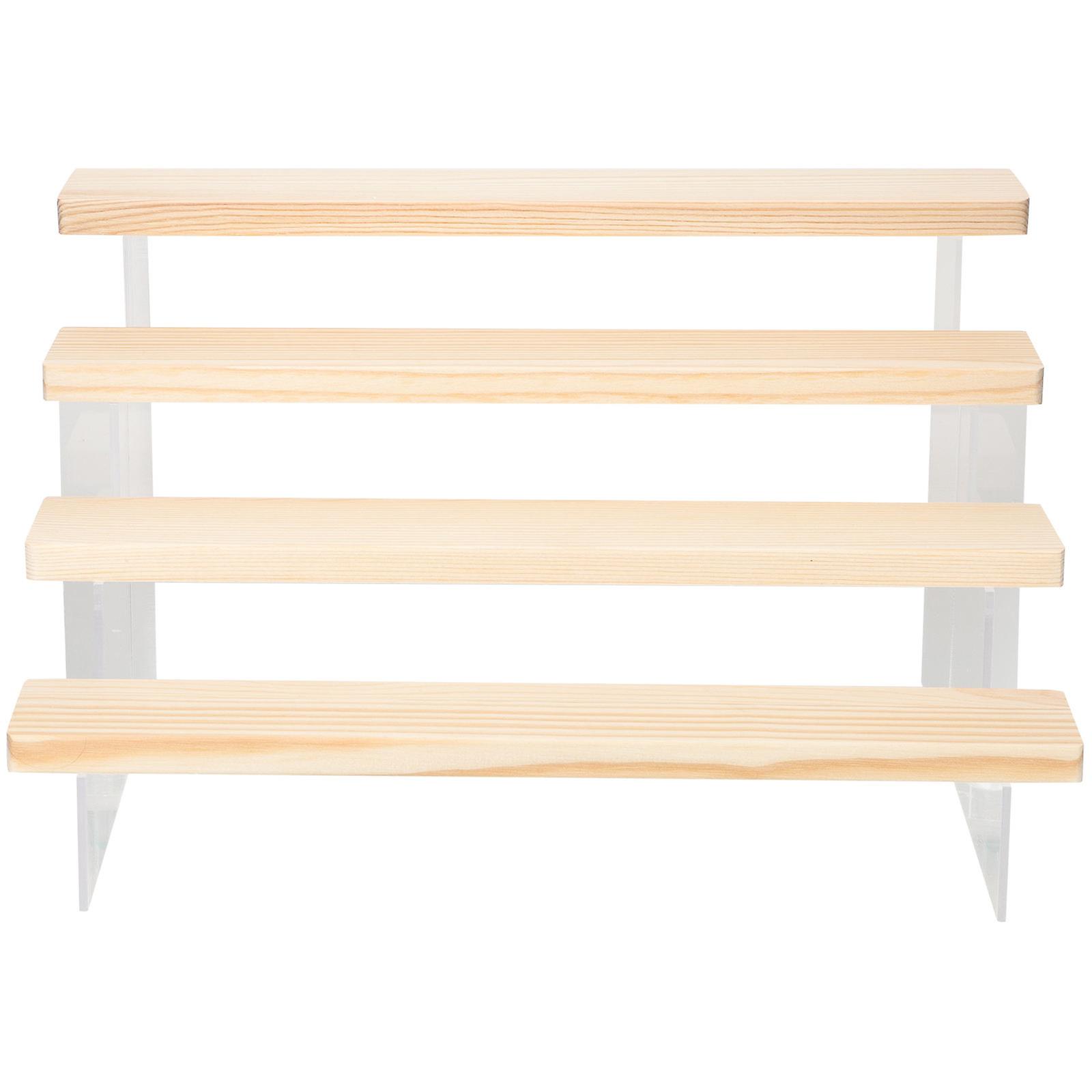Display Elevated Stand For Figures Model Toys In Multi Wood And Acrylic For Storage 1Set